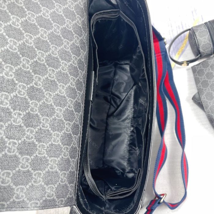Copy Canvas and split leather baby diaper bag + nursing bottle bag+ cushion, AAA, no box,diaper bag size  40x26x14cm,B98-71