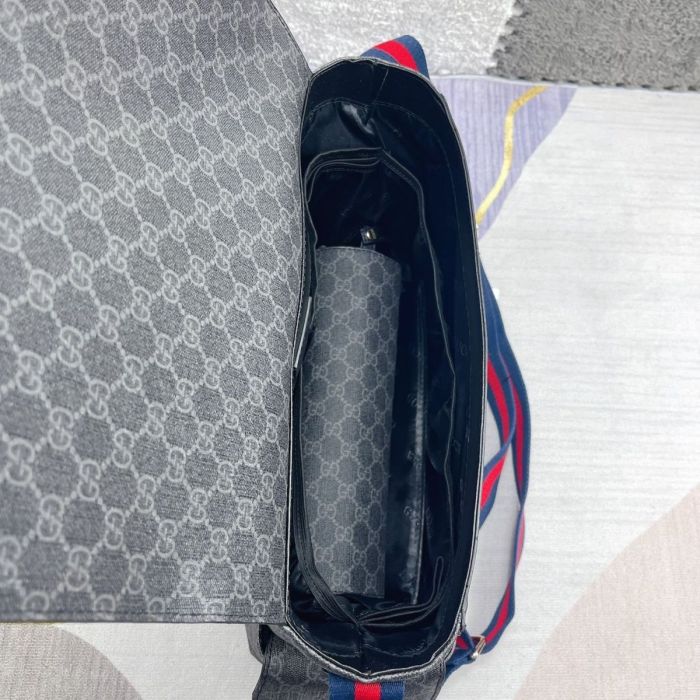 Copy Canvas and split leather baby diaper bag + nursing bottle bag+ cushion, AAA, no box,diaper bag size  40x26x14cm,B98-71
