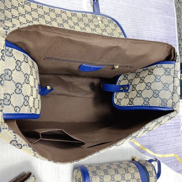 Canvas and split leather baby diaper bag + nursing bottle bag+ cushion, AAA, no box,diaper bag size  40x26x14cm,B98-74-75