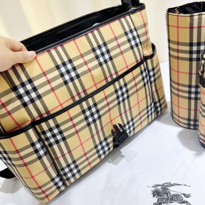 Canvas and split leather baby diaper bag + nursing bottle bag+ cushion, AAA, no box,diaper bag size  40x26x14cm,B98-63