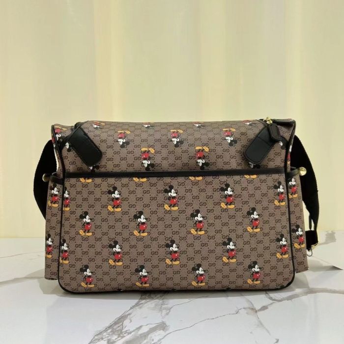 Copy Canvas and split leather baby diaper bag + nursing bottle bag+ cushion, AAA, no box,diaper bag size  40x26x14cm,B98-70