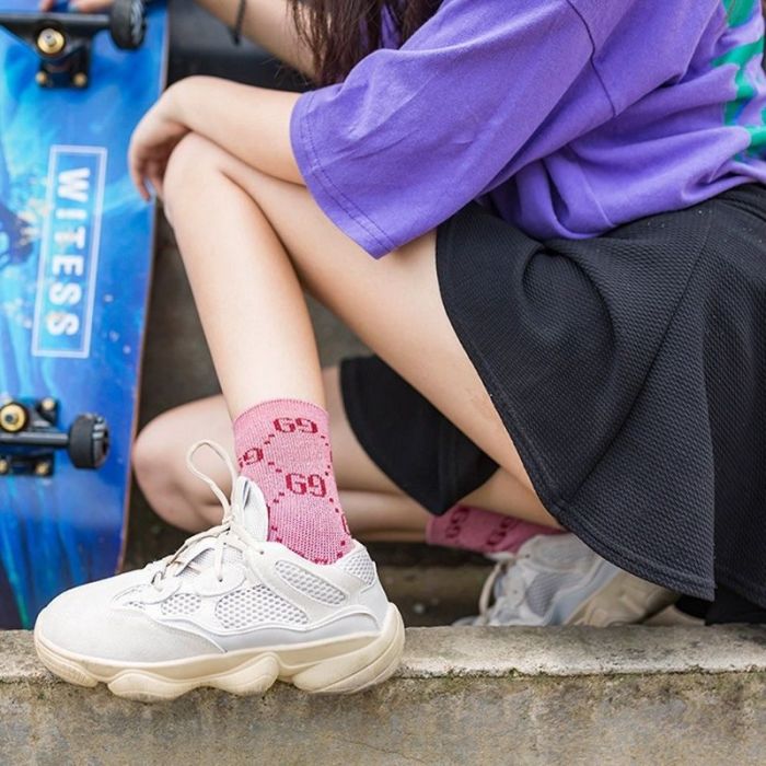 Cotton midtube women's socks, 2 pairs.Free size,CL10-11-15