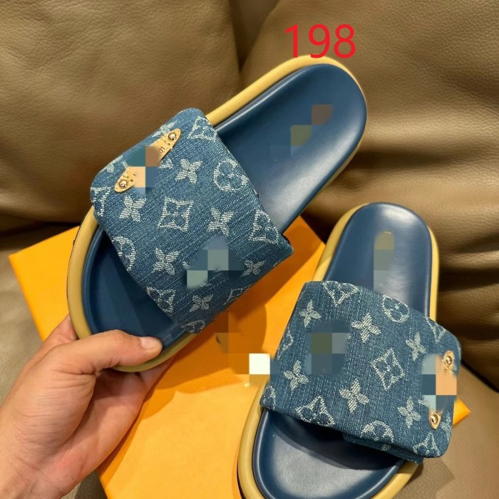 Women and men flat slippers shoes,with logo with box,size 35-45, SS60-192-198