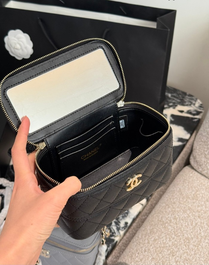 Split leather makeup bag ,4A ,size 17x9.5x8cm,no box,  B75-150