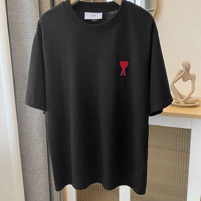 Women men embroidered heart cotton short sleeves t shirt clothes,CL20-32-36