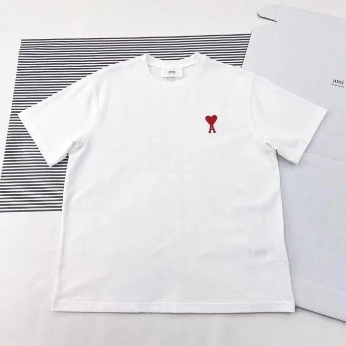 Women men embroidered heart cotton short sleeves t shirt clothes，CL20-32-36
