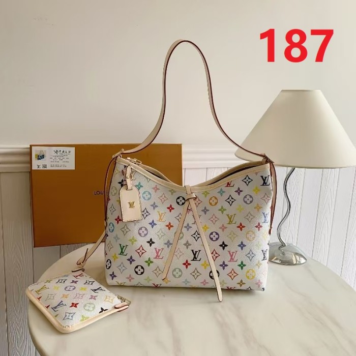 Canvas PU leather bag ,budget ,size 34x13x26cm,no box,  B35-187-190