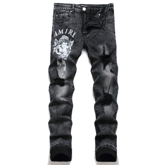 Tailored embroidered denim pants for men, CL50-14