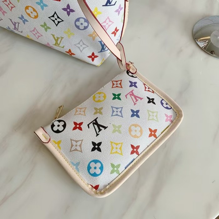 Canvas PU leather bag ,budget ,size 34x13x26cm,no box,  B35-187-190