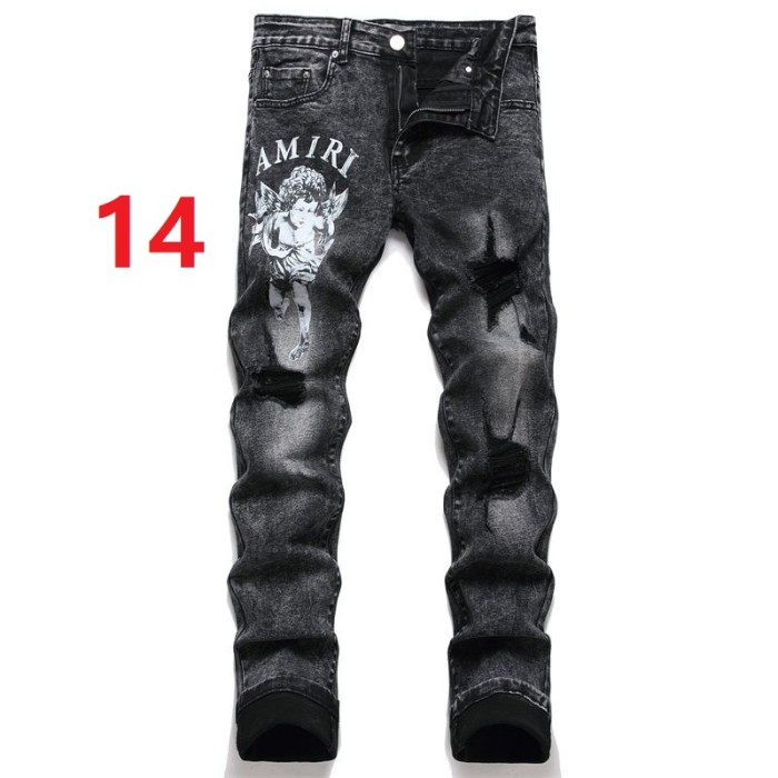 Tailored embroidered denim pants for men, CL50-14