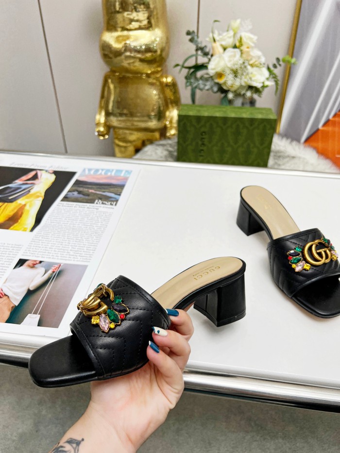 Women heel slipper shoes, heel 2.5cm/6.5cm, size 35-44, SS50-176