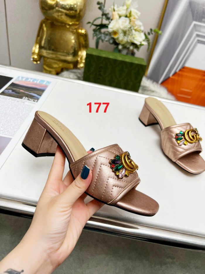 Women heel slipper shoes, heel 2.5cm/6.5cm, size 35-44, SS50-177