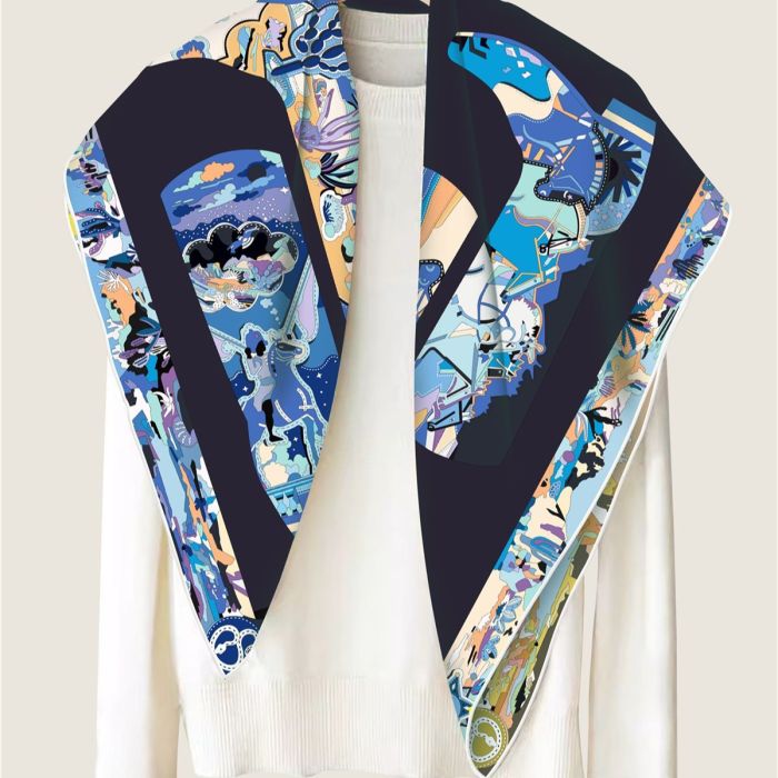 Silk scarf for women, size: 90cm, no box. SF20-8-10
