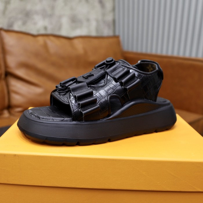 Women men leather flat sandals shoes,size 35-45, SS110-595