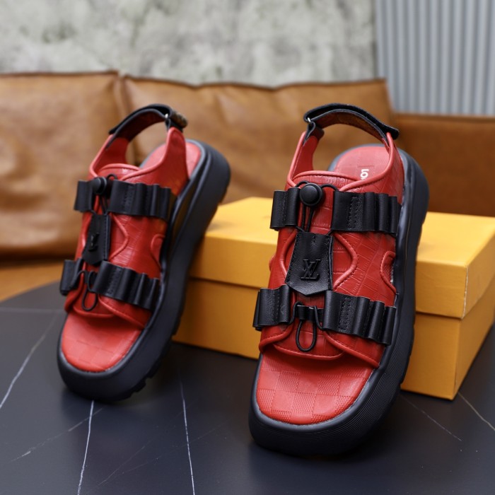 Women men leather flat sandals shoes,size 35-45, SS110-594