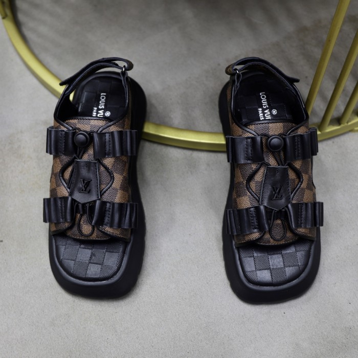 Women men leather flat sandals shoes,size 35-45, SS110-596
