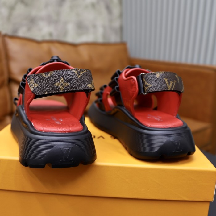 Women men leather flat sandals shoes,size 35-45, SS110-594