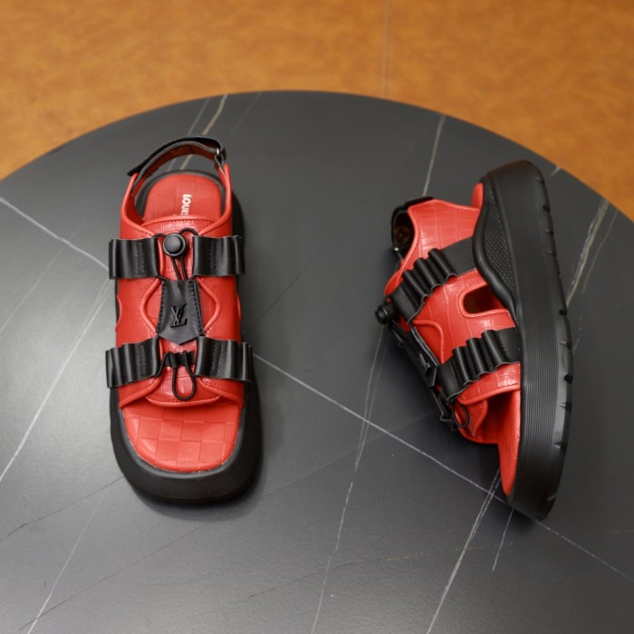 Women men leather flat sandals shoes,size 35-45, SS110-594