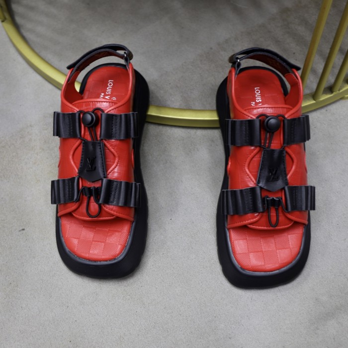 Women men leather flat sandals shoes,size 35-45, SS110-594
