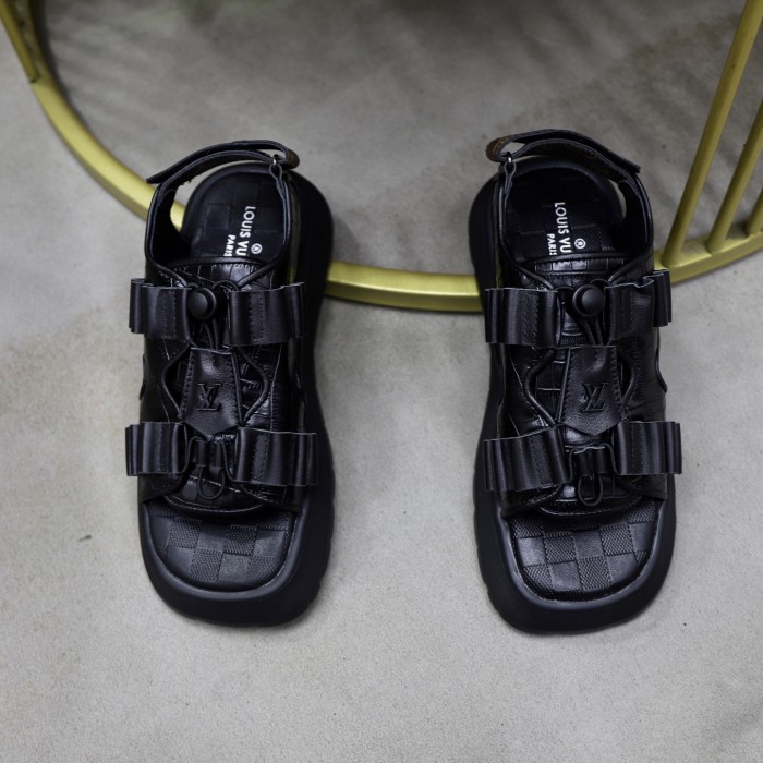 Women men leather flat sandals shoes,size 35-45, SS110-595