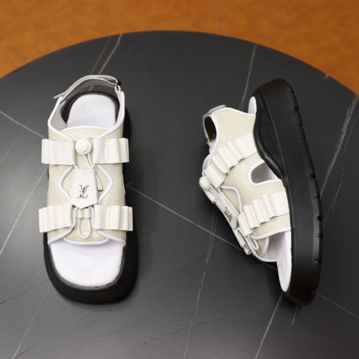 Women men leather flat sandals shoes,size 35-45, SS110-597