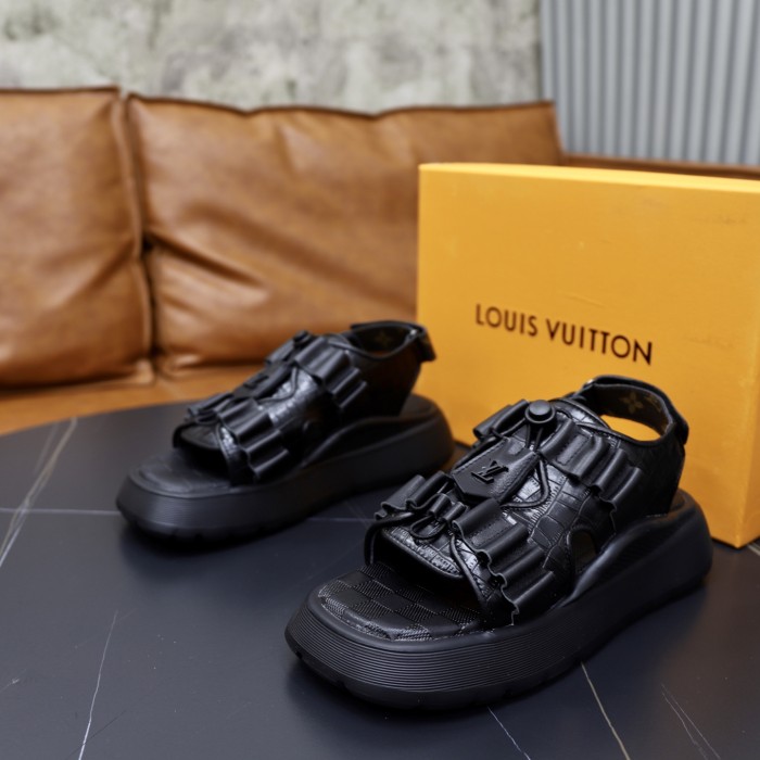 Women men leather flat sandals shoes,size 35-45, SS110-595