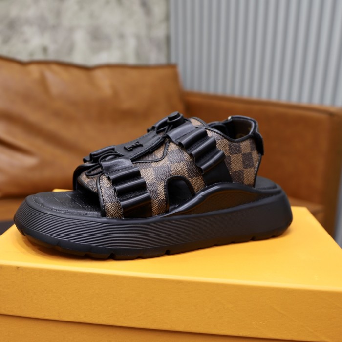 Women men leather flat sandals shoes,size 35-45, SS110-596