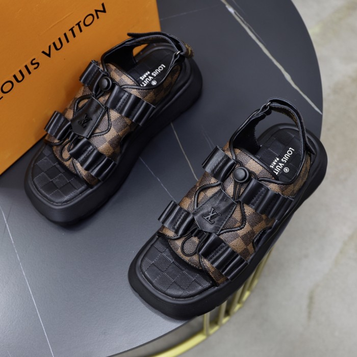 Women men leather flat sandals shoes,size 35-45, SS110-596