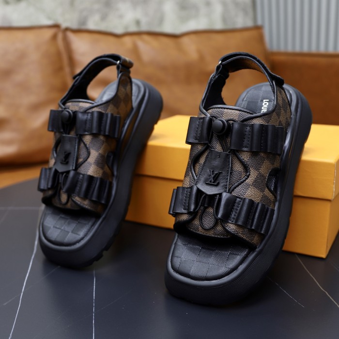 Women men leather flat sandals shoes,size 35-45, SS110-596