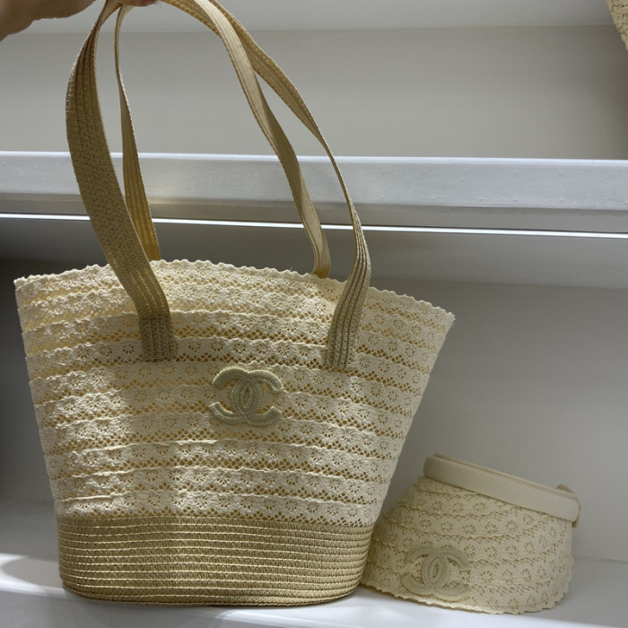Fashion hat 🏖️➕ straw bag ⛱️ set  ,no box. HX40-54