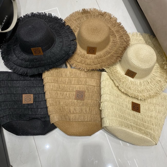 Fashion Tassel hat 🏖️➕ straw bag ⛱️ set ,no box. HX40-1