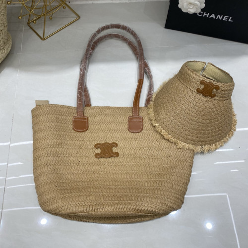 Fashion hat 🏖️➕ straw bag ⛱️ set  ,no box. HX40-24