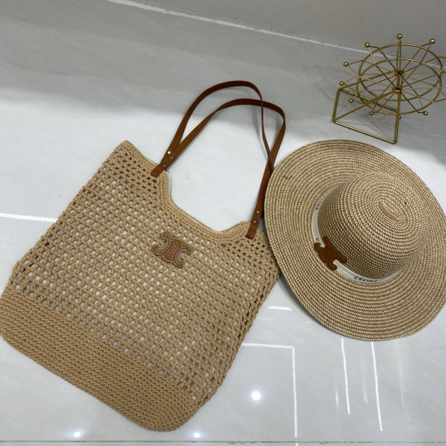 Fashion hat 🏖️➕ straw bag ⛱️ set ,no box. HX40-36
