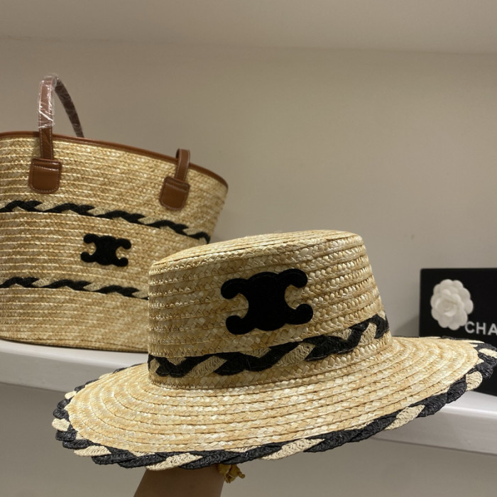Fashion hat 🏖️➕ straw bag ⛱️ set  ,no box. HX40-25-26
