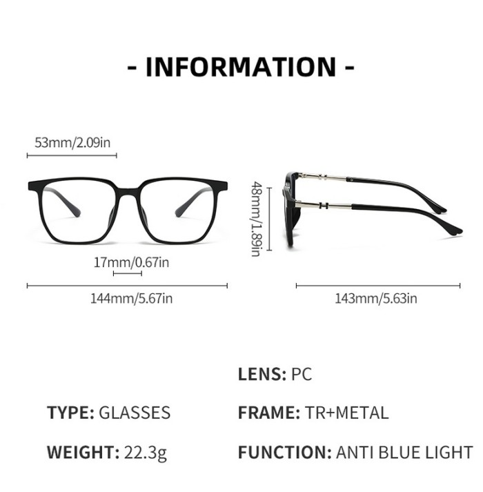Blue light blocking sunglasses with the box and case ,G25-1582-1589