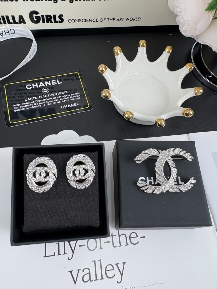 Brooch earring  jewelry ,with box,  J25-99-100