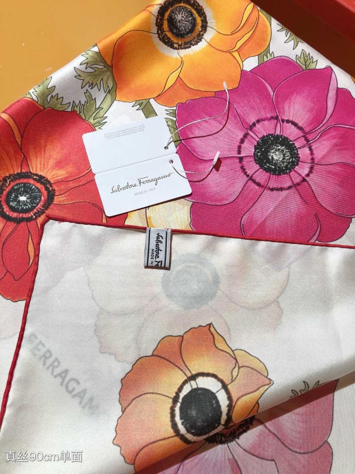 Cotton silk scarf, size 90x90cm, SF20-22
