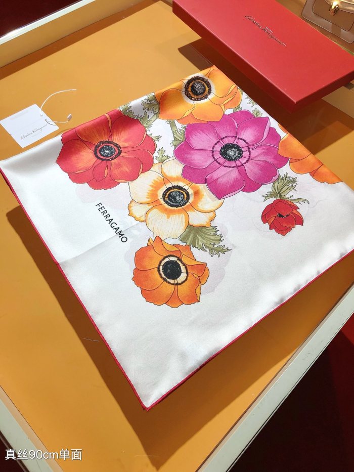 Cotton silk scarf, size 90x90cm, SF20-22