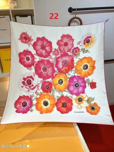 Cotton silk scarf, size 90x90cm, SF20-22
