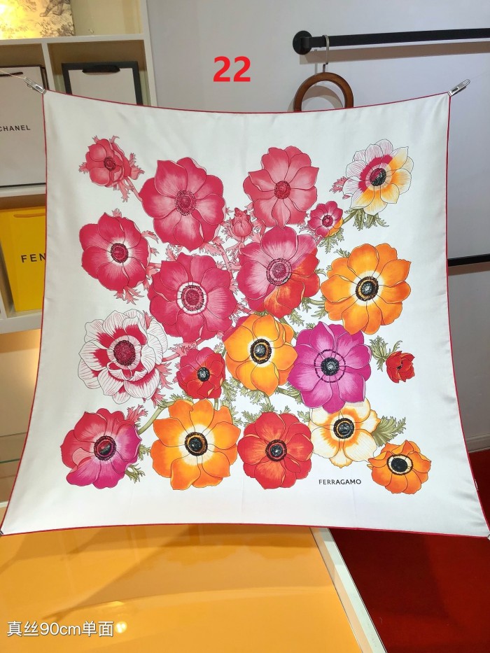 Cotton silk scarf, size 90x90cm, SF20-22