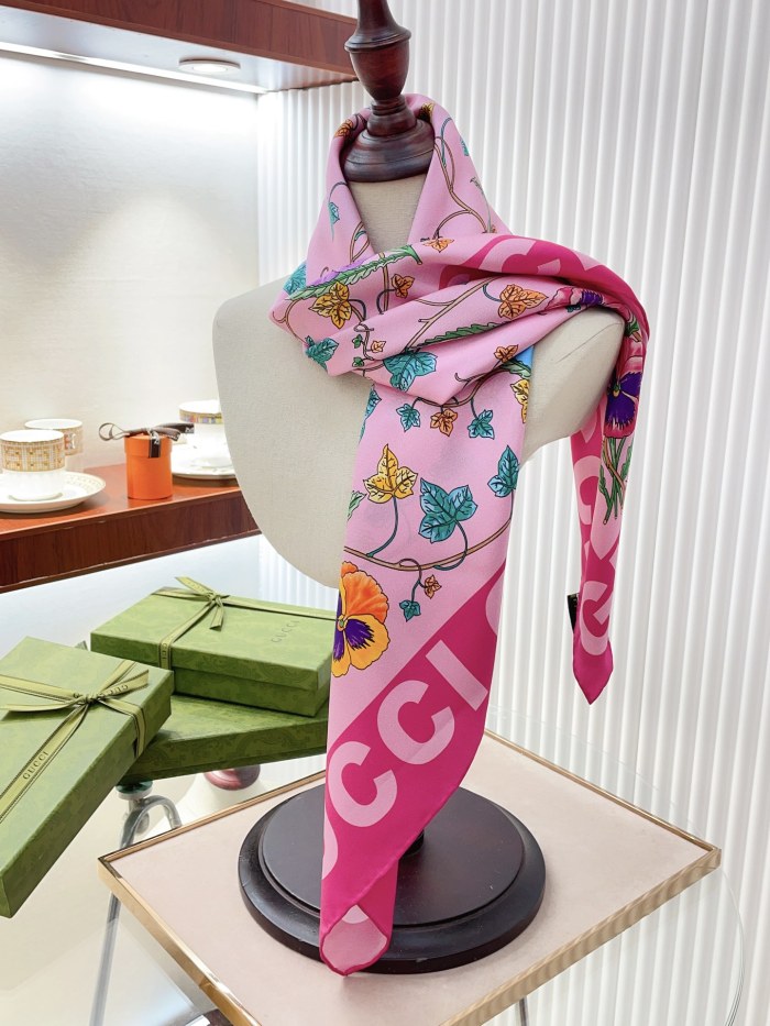 Cotton silk scarf, size 90x90cm, SF20-12