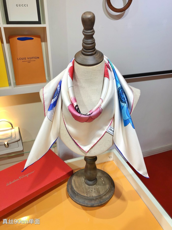 Cotton silk scarf, size 90x90cm, SF20-23