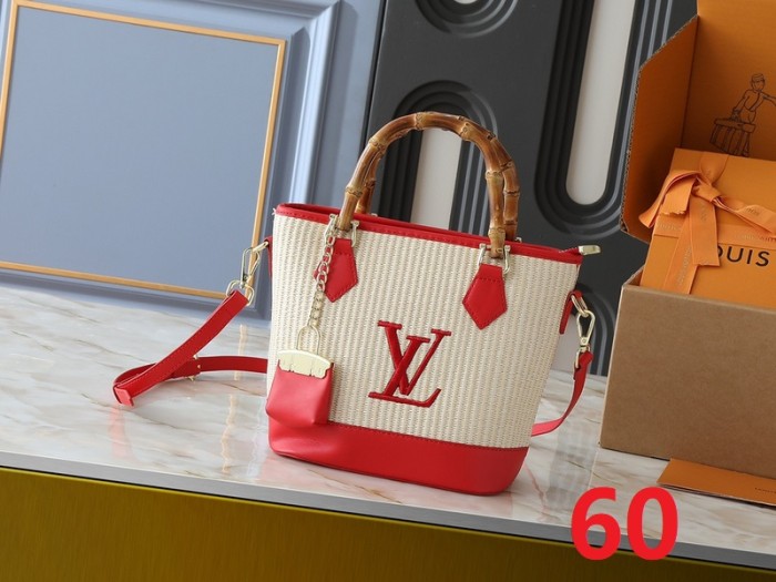 Split leather straw woven bag ,4A ,size 20x20.5x11cm,no box,  B80-56-63