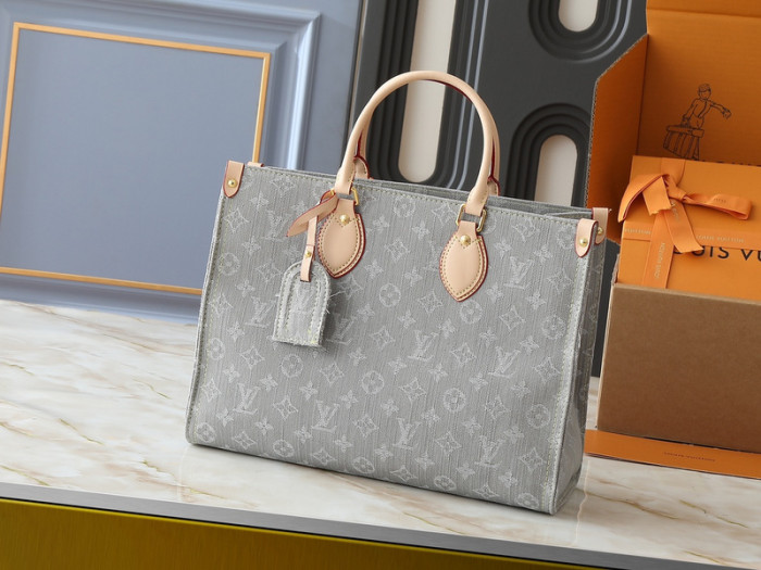 Split leather denim bag ,4A ,size 35x27x14cm,no box,  B80-131-132