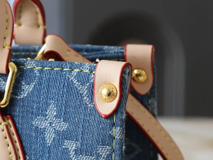 Split leather denim bag ,4A ,size 25x19x11.5cm,no box,  B75-292