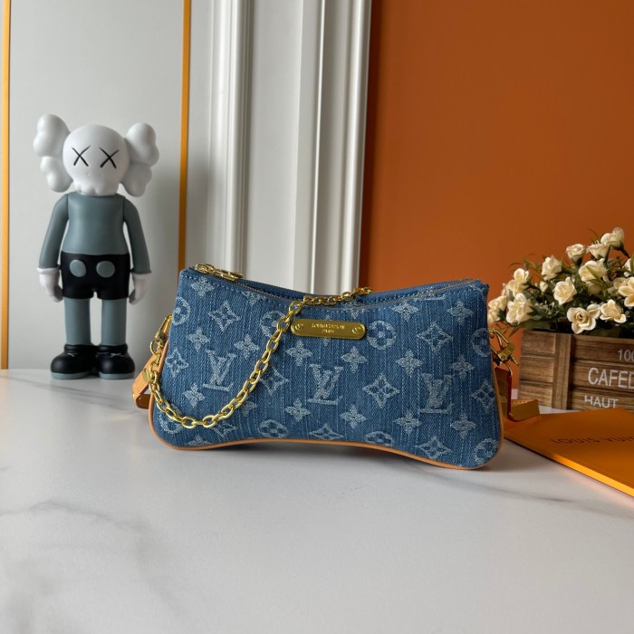 Split leather denim bag ,5A ,size 24.5x13.5x6.5cm,no box,  B88-275