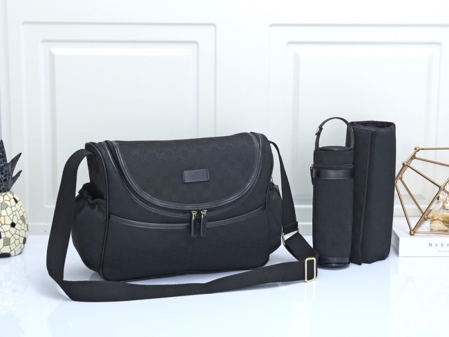 Canvas and split leather baby diaper bag + nursing bottle bag+ cushion, AAA, no box,diaper bag size 42x30x15cm,B98-121