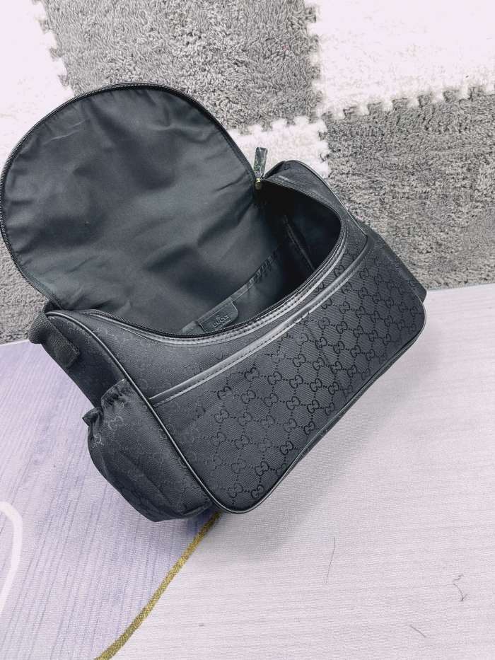 Canvas and split leather baby diaper bag + nursing bottle bag+ cushion, AAA, no box,diaper bag size  42x30x15cm,B98-131