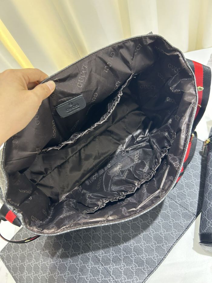 Canvas and split leather baby diaper bag + nursing bottle bag+ cushion, AAA, no box,diaper bag size  42x30x15cm,B98-128