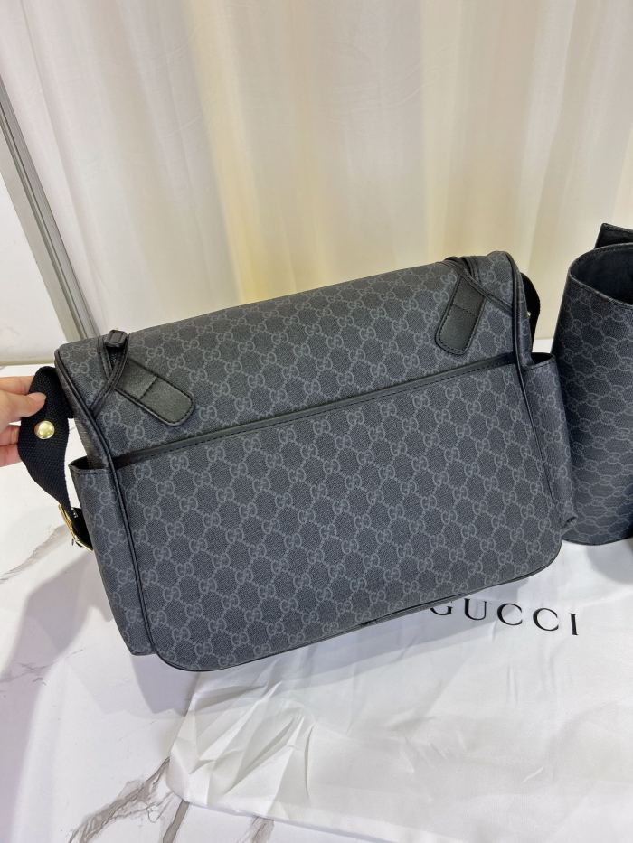Canvas and split leather baby diaper bag + nursing bottle bag+ cushion, AAA, no box,diaper bag size  42x30x15cm,B98-126